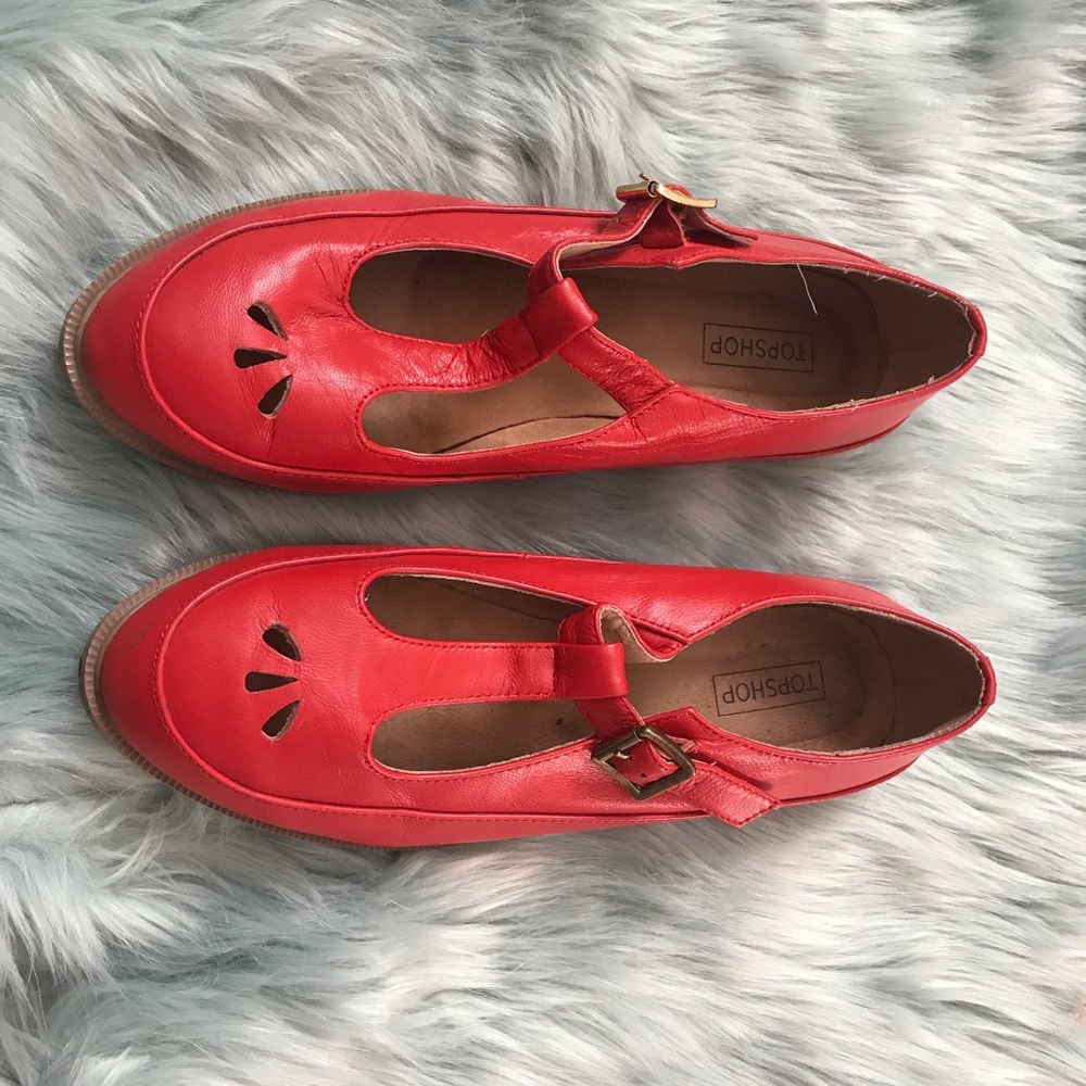 Red Mary Janes